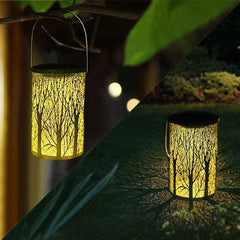 Elegant Solar-Powered Wrought Iron Garden Projection Lamp for Outdoor Decor