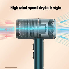 Silent High-Power Dual-Temperature Hair Dryer with UK Plug - Hot & Cold Air, Negative Ion Technology