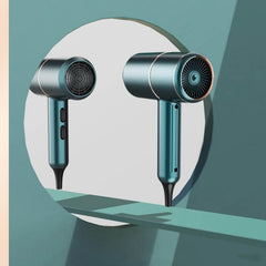 Silent High-Power Dual-Temperature Hair Dryer with UK Plug - Hot & Cold Air, Negative Ion Technology