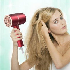 Silent High-Power Dual-Temperature Hair Dryer with UK Plug - Hot & Cold Air, Negative Ion Technology