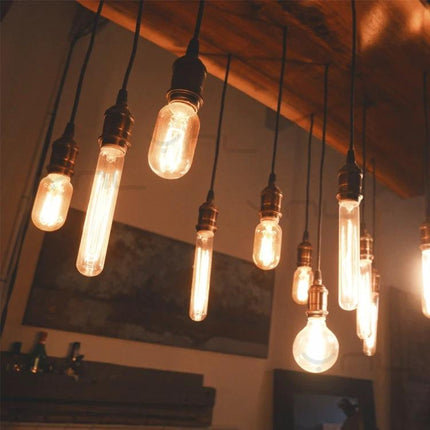 Vintage Style Edison Bulb for Everyday Household Lighting glowing in warm living room fixture to create cozy ambient light