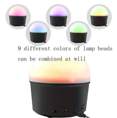 Colorful Rotating LED Night Light with Bluetooth Speaker and Remote Control