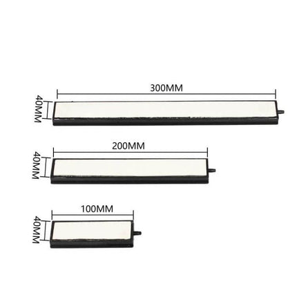 Nano Bubble Stone Air Refiner Oxygen Pump S for Aquarium showing 100mm, 200mm and 300mm rectangular aeration stones with measurements