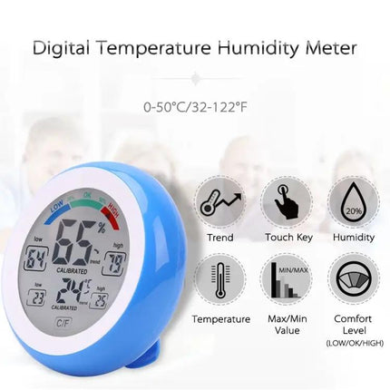 Digital Thermometer Hygrometer for Home Use With Clock