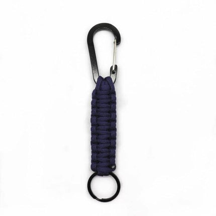 Nylon Umbrella Rope Paracord Carabiner Key Chain Army Green – compact 7-core paracord keychain with carabiner, 4mm diameter, 1.2m unfurling survival rope
