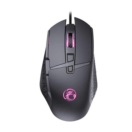 iMICE Wired Eight-Key Gaming Mouse for Everyday Precision Control - top view, RGB scroll, eight programmable keys, wired design