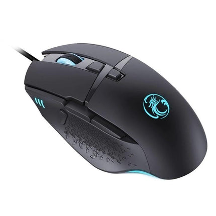 iMICE Wired Eight-Key Gaming Mouse for Everyday Precision Control - black ergonomic wired mouse with programmable keys and RGB accents
