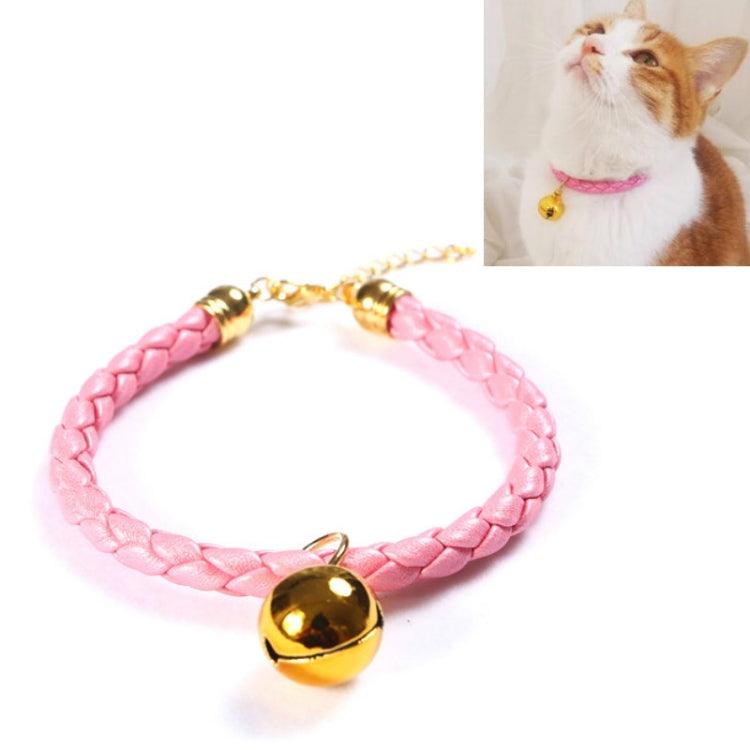 Stylish Adjustable PU Leather Pet Collar with Bell for Cats, Dogs, and Rabbits