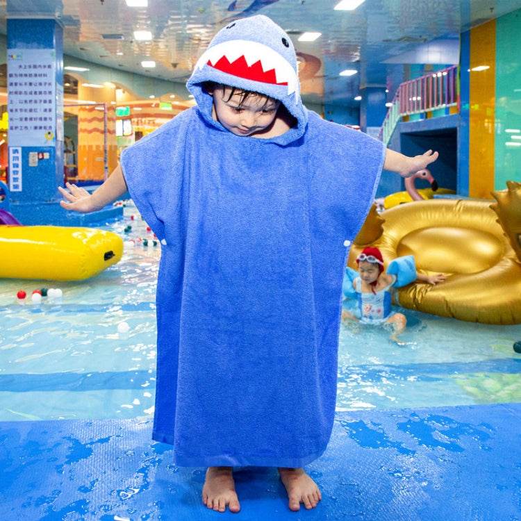 Cotton Cloak Home Bathroom Lengthen Children Wearable Bath Towel 70 cm, Pink Unicorn DP19S-4, Green Crocodile DP19S-5, Blue Shark DP19S-6 - Syndmart