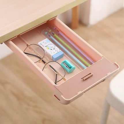 Boîte de rangement sous le bureau avec tiroir à stylos coulissant