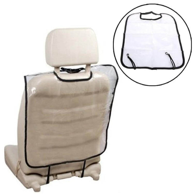 2 Pack Car Seat Back Cover Protector For Kids Kick Mat clear PVC kick mat protects seat from mud spills scuffs durable fabric backing fits most cars 58x42cm