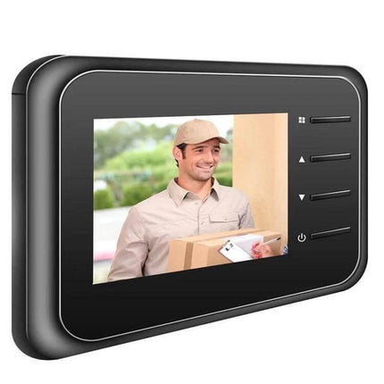 Smart Video Doorbell with 2.4-Inch Screen for Home Monitoring showing delivery person on built-in screen