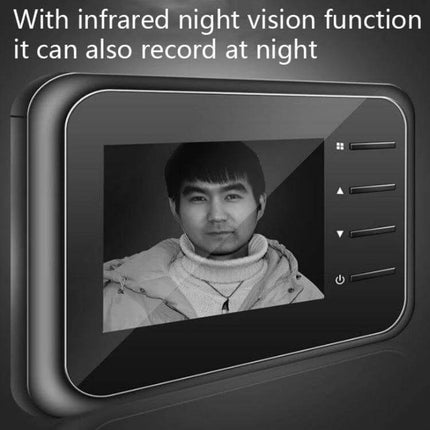 Smart Video Doorbell with 2.4-Inch Screen for Home Monitoring showing 2.4-inch display with night vision visitor photo