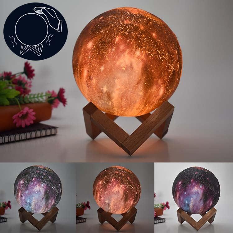 Lunar Glow 3D Night Light - Enchanting LED Moon Lamp for Kids with Starry Sky Design