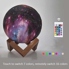 Lunar Glow 3D Night Light - Enchanting LED Moon Lamp for Kids with Starry Sky Design