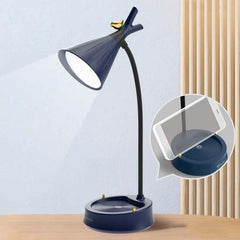 GIVELONG Touch-Controlled Forest Bird LED Table Lamp with USB Charging and Phone Holder for Bedroom Ambiance