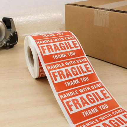 Caution Warning Packaging Sticker Label 75x50mm For Sealing