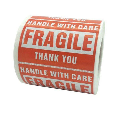 Caution Warning Packaging Sticker Label 75x50mm For Sealing - roll of copper plate FRAGILE sealing stickers for cartons, poly bags and mailers