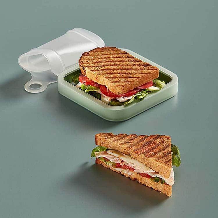 Portable Silicone Toast Sandwich Lunch Box - Perfect for Students and Office Workers