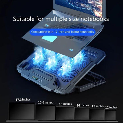 Suohuang Notebook Cooler for Laptops and Gaming Use - sturdy cooling pad for up to 17-inch laptops with angled stand and multiple fan heat dissipation