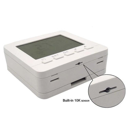 Programmable Wall-Hung Boiler Thermostat for Home Heating Control slim white programmable thermostat with LCD and built-in 10K sensor