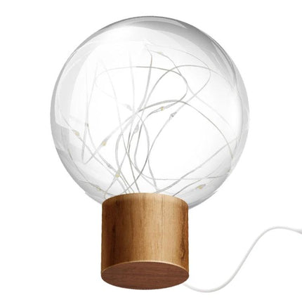 Ambient Star and Moon Night Light for Relaxing Home Evenings - soft LED globe lamp with wooden base for calming bedroom or living room ambiance