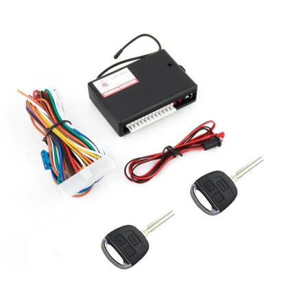 Car Keyless Entry Remote Control Set with 3 Keys for Locking - 12V vehicle remote kit with wiring harness, control module and two key fobs