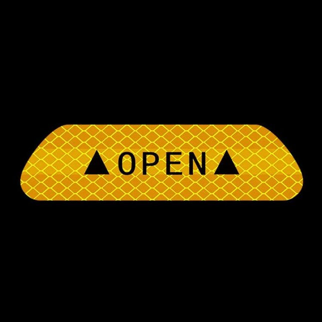 Reflective Stickers for Car and Bicycle Safety in Assorted Colors yellow reflective 'OPEN' sticker for bike or car visibility