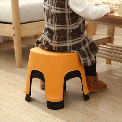 Row Stool for Bathroom and Living Use, Adult and Child Sizes - compact orange PVC step stool for children and adults, stackable and slip‑resistant