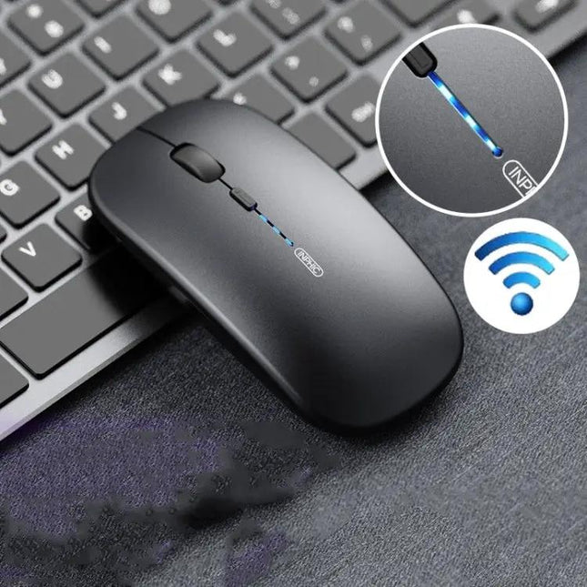 Inphic Mute Wireless Mouse with Battery Display for Laptops
