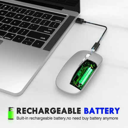 Inphic Mute Wireless Mouse with Battery Display for Laptops