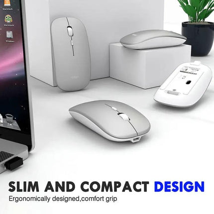 Inphic Mute Wireless Mouse with Battery Display for Laptops