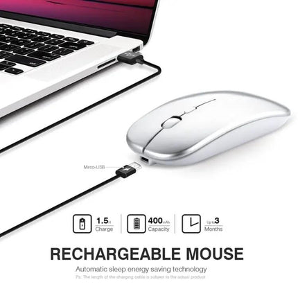 Inphic Mute Wireless Mouse with Battery Display for Laptops