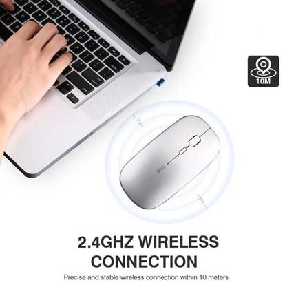Inphic Mute Wireless Mouse with Battery Display for Laptops