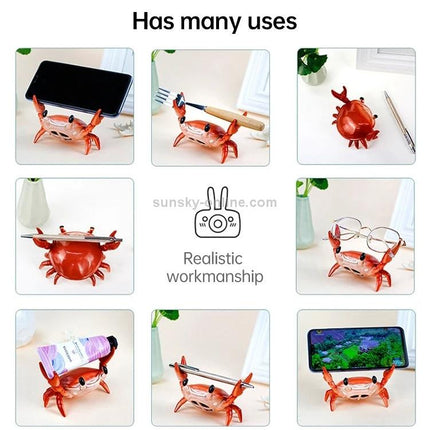 Crab-Style Mobile Phone Stand with Bluetooth Speaker and Pen Holder - orange crab desk organizer holding phone, speaker and pens