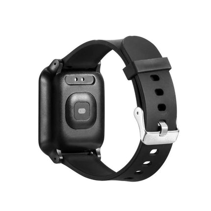 Smart Bracelet for Everyday Health and Activity Tracking - black wristband showing rear sensors, NFC and adjustable strap