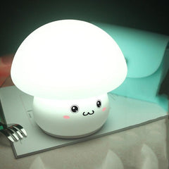 Colorful LED Mushroom Silicone Night Light for Bedside and Sleep