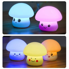 Colorful LED Mushroom Silicone Night Light for Bedside and Sleep