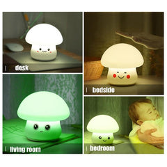 Colorful LED Mushroom Silicone Night Light for Bedside and Sleep