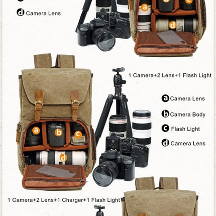 advicho Large Waterproof Camera Backpack for Outdoor Use with DSLR, lenses, tripod and organized compartments