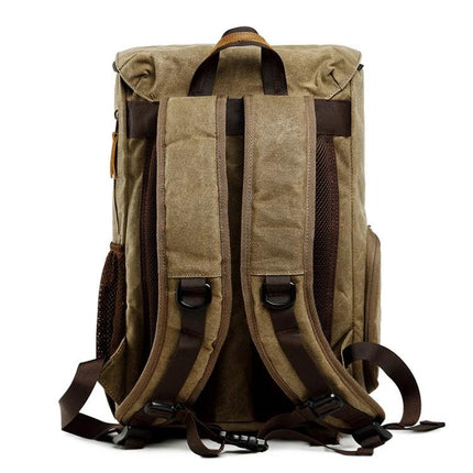 advicho Large Waterproof Camera Backpack for Outdoor Use - rear view showing padded straps, breathable back panel and adjustable waist belt