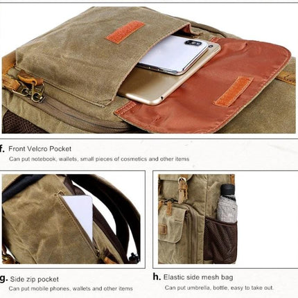 advicho Large Waterproof Camera Backpack for Outdoor Use - front velcro pocket with phone and side mesh bottle pocket
