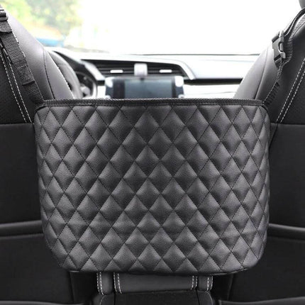 Car Storage Net Pocket Between Seats for Organizing Small Essentials leather quilted pocket between front seats 38x27x12 cm organizer