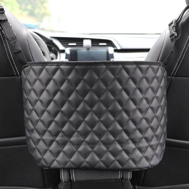 Car Storage Net Pocket Between Seats for Organizing Small Essentials leather quilted pocket between front seats 38x27x12 cm organizer