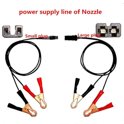 Handy Tool for Routine Vehicle Fuel System Maintenance at Home - fuel injector nozzle power supply cables with small and large plugs and alligator clips