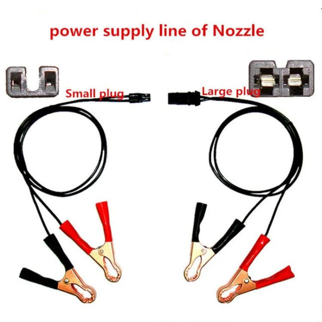 Handy Tool for Routine Vehicle Fuel System Maintenance at Home - fuel injector nozzle power supply cables with small and large plugs and alligator clips