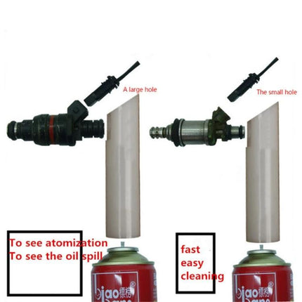 Handy Tool for Routine Vehicle Fuel System Maintenance at Home - universal injector cleaning kit showing test spray and atomization