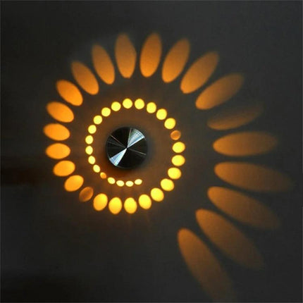Creative Spiral Wall Lamp for Home Corridors and Decor - LED spiral ceiling light casting sunflower pattern, 55mm compact modern corridor lamp