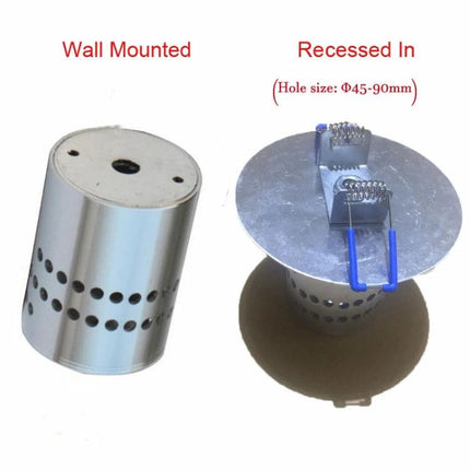 Creative Spiral Wall Lamp for Home Corridors and Decor metal ceiling mount showing wall-mounted and recessed-in installation options, 55mm compact size