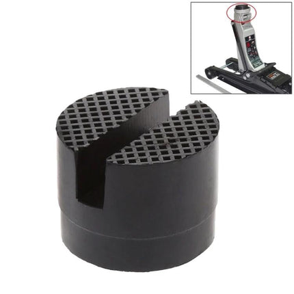 Rubber Jack Pad for Protecting Car Frames in Home Maintenance - black rubber jack pad with grooved top and slot for floor jack